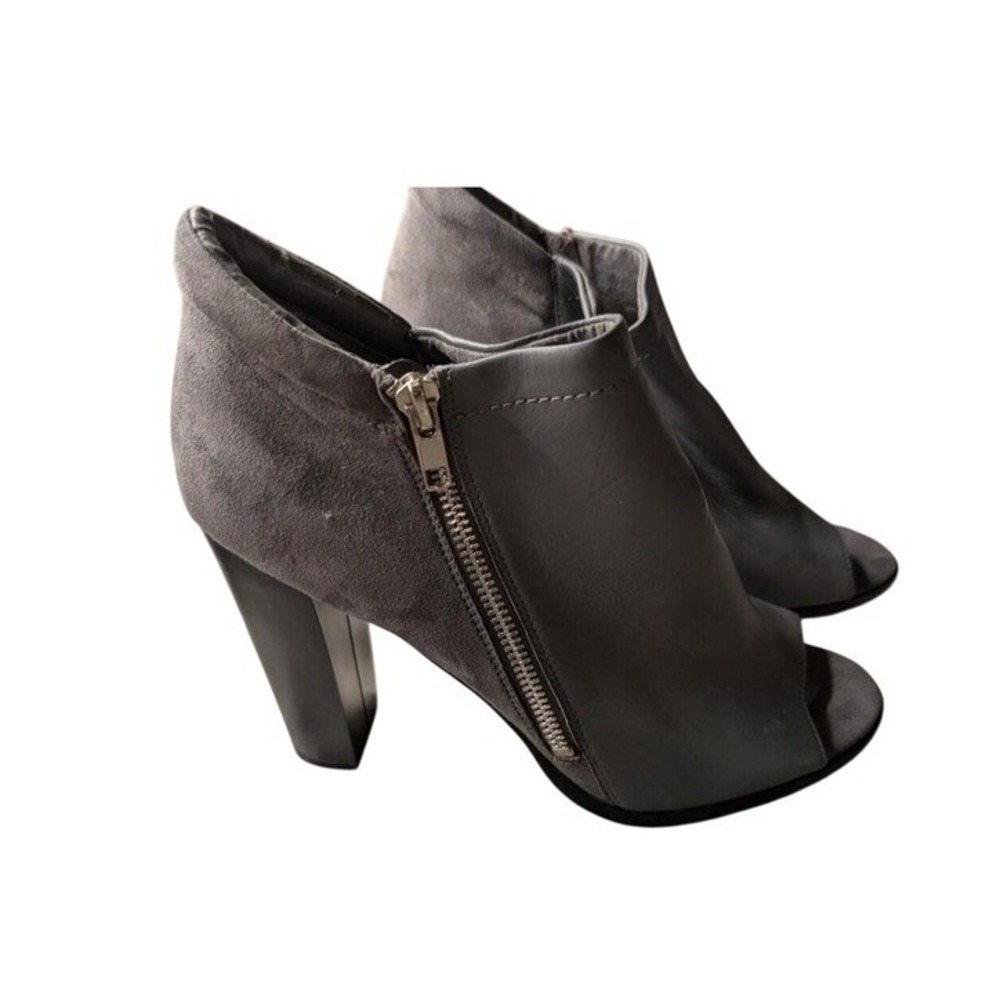 Charles by Charles David grey suede peep toe booties